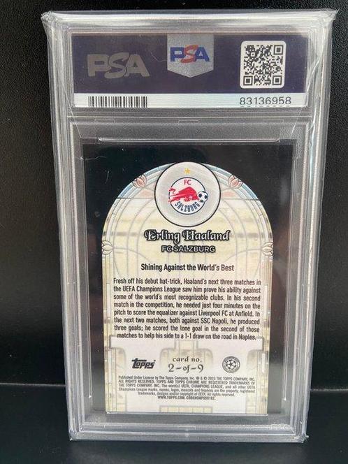 2022/23 Topps Chrome UCC Erling Haaland #2 The Grail - PSA 8, Verzamelen, Stickers