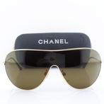 Chanel - Shield Gold Tone & Brown with Swarovski Crystal