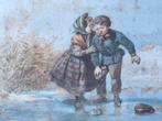 Hollandse school (XX) - Spelende kinderen op het ijs