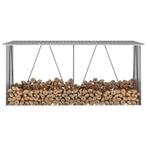 vidaXL Haardhoutschuur 330x84x152 cm gegalvaniseerd staal, Verzenden