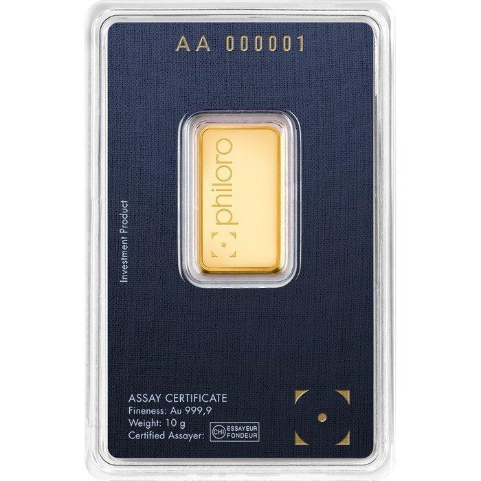 10 gram - Goud - philoro, Postzegels en Munten, Edelmetalen en Baren