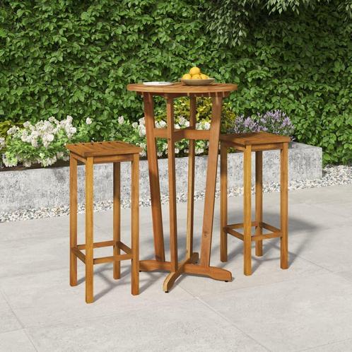 vidaXL 3-delige Tuinbarset massief acaciahout, Tuin en Terras, Tuinsets en Loungesets, Nieuw, Verzenden