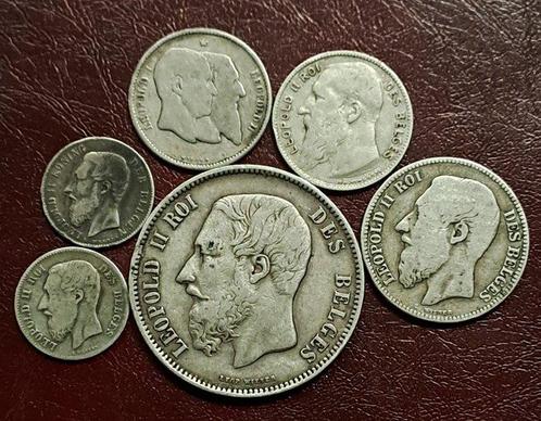België. 50 Cents, 1, 2, 5 Francs 1866/1886  (Zonder, Postzegels en Munten, Munten | Nederland