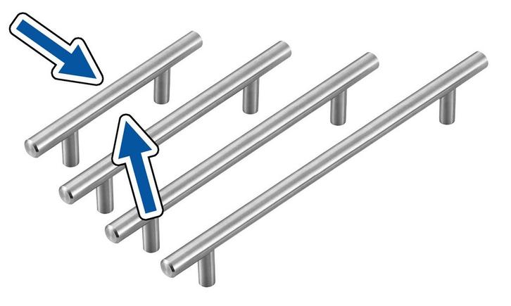 Set van 4 hoge kwaliteit massief stalen handgrepen (maat 1:, Bricolage & Construction, Outillage | Autres Machines, Envoi