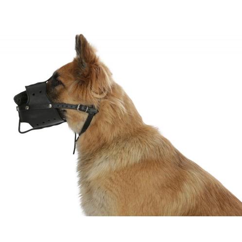 Leren muilkorf m, zwart, o 26 cm, korfdiepte 7,5 cm - kerbl, Animaux & Accessoires, Accessoires pour chiens