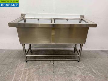 RVS Spoeltafel Vogue CF406 Dubbele spoelbakken 141 cm Horeca, Ophalen of Verzenden