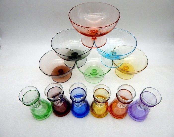 V.Nason&C. - Drinkset - Muranoglas - Zes Coupes, Twaalf, Antiquités & Art, Art | Objets design