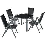 tectake Aluminium zitgroep 4+1 - antraciet, Tuin en Terras, Verzenden, Nieuw