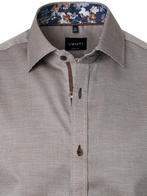 Venti Heren Overhemd Met Bloemenkraag Bruin Body Fit, Kleding | Heren, T-shirts, Verzenden, Nieuw