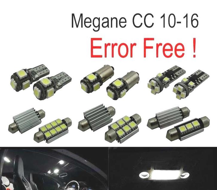 Kit 10 Ampoules Led Intérieur Pour Renault Megane Cc 10-16, Auto-onderdelen, Verlichting, Verzenden