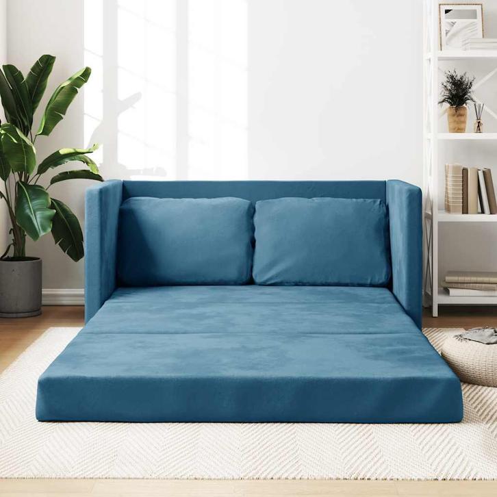 vidaXL Slaapbank vloermodel 2-in-1 122x204x55 cm fluweel, Huis en Inrichting, Zetels | Zetels, Nieuw, Verzenden