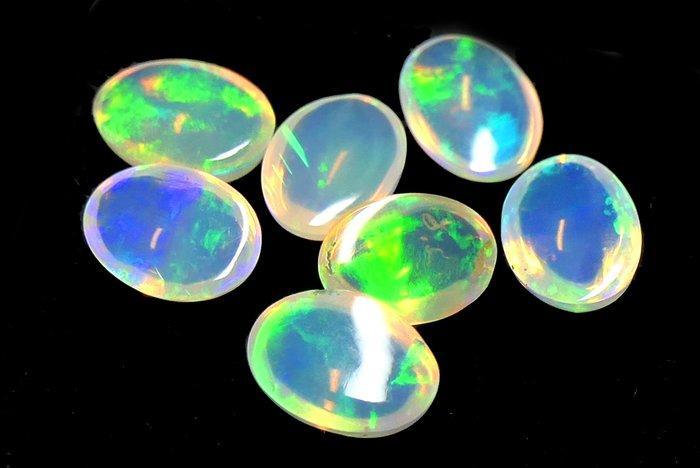 Prachtige opalen 100% natuurlijk Cabochon- 0.6 g - (7), Collections, Minéraux & Fossiles