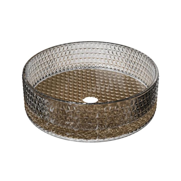 Waskom Riho Glamour Rond 35.5 cm Ruitpatroon Gold Glass, Doe-het-zelf en Bouw, Sanitair, Overige typen, Nieuw, Ophalen of Verzenden