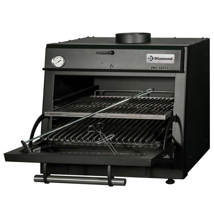Houtskooloven-BBQ | Zwart | 60kg/u | GN 1/1 |, Zakelijke goederen, Horeca | Keukenapparatuur, Nieuw in verpakking, Verzenden