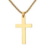 Fako Bijoux® - Ketting Met Kruisje XLarge - Kruis - 30x53mm, Handtassen en Accessoires, Kettingen, Verzenden, Nieuw