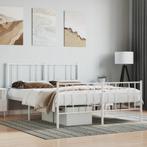 vidaXL Bedframe met hoofd- en voeteneinde metaal wit 140x200, Huis en Inrichting, Slaapkamer | Bedden, Verzenden, Nieuw