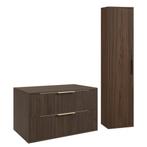 Wastafelkast Rimini 80 cm - Walnoot - met Kolomkast, Verzenden, Nieuw