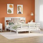 vidaXL Bed met boekenkast zonder matras grenenhout wit, Huis en Inrichting, Verzenden, Nieuw