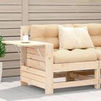 vidaXL Tuinbank met armleuning en klaptafel massief, Verzenden, Nieuw