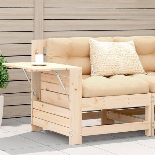 vidaXL Tuinbank met armleuning en klaptafel massief, Tuin en Terras, Tuinsets en Loungesets, Nieuw, Verzenden