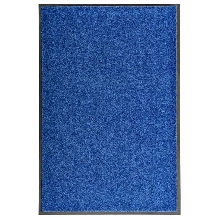 vidaXL Deurmat wasbaar 60x90 cm blauw, Tuin en Terras, Deurmatten, Nieuw, Verzenden