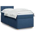 vidaXL Boxspring met matras stof blauw 80x200 cm, Verzenden, Nieuw