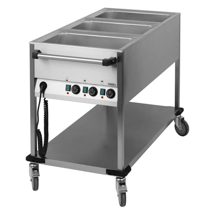 Bain Marie RVS Trolley | 1.25kW | 3x 1/1 GN | Aftapkraan |, Zakelijke goederen, Horeca | Keukenapparatuur, Nieuw in verpakking
