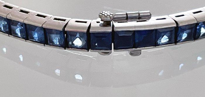Tennis armband Platina Saffier, Handtassen en Accessoires, Antieke sieraden