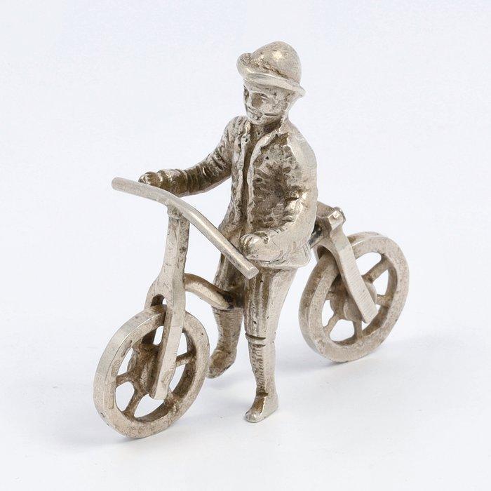 NO RESERVE H. Hooijkaas - Loopfiets - Figurine miniature -, Antiek en Kunst, Antiek | Zilver en Goud