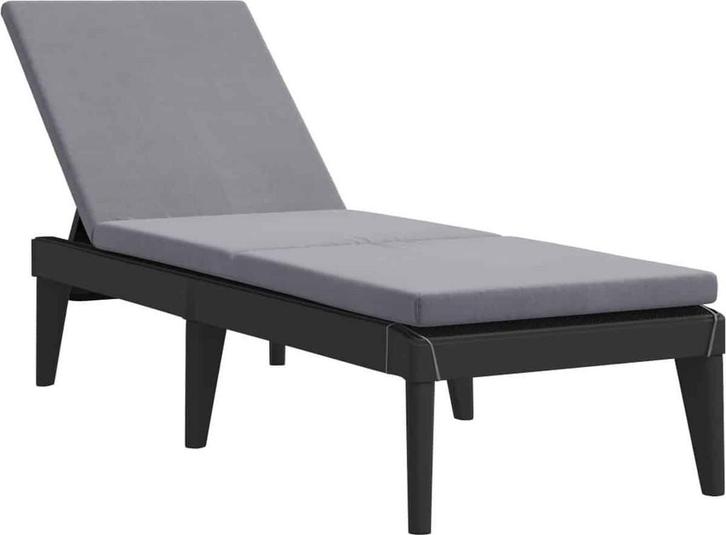 vidaXL Ligbed met kussen 186x60x29 cm polypropeen -, Caravans en Kamperen, Kampeeraccessoires, Zo goed als nieuw, Verzenden
