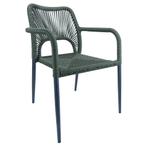 Stoel | PVC Rotan/Aluminium | Groen | Grijs Frame |, Verzenden