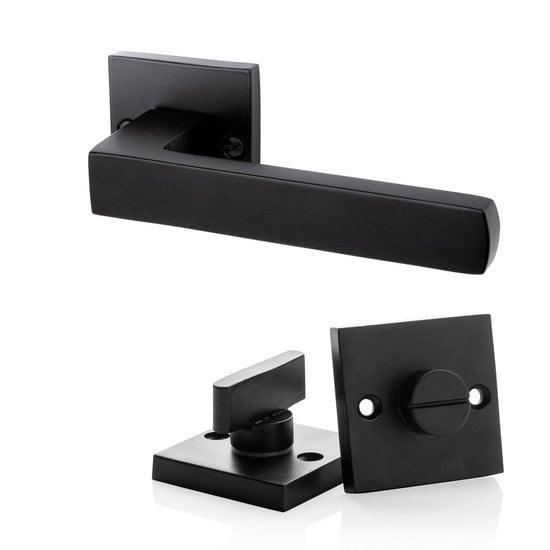 Deurklink Nova zwart en WC slot Piazza niet geveerd - deu..., Bricolage & Construction, Serrurerie de bâtiment & Dispositif de fermeture