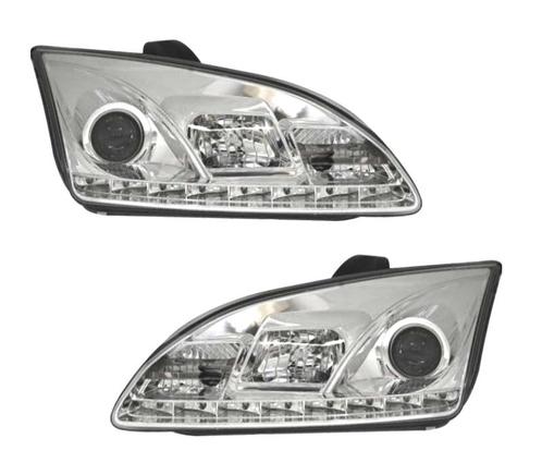 PHARES POUR FORD FOCUS 04-08 DAYLIGHT FOND CHROMÉ, Autos : Pièces & Accessoires, Éclairage, Envoi