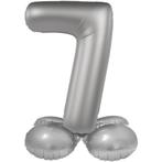 7 Jaar Cijfer Ballon Zilver 72cm, Nieuw, Verzenden