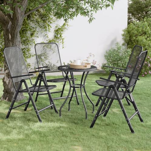 vidaXL Tuinstoelen inklapbaar 4 st metaalgaas, Tuin en Terras, Tuinstoelen, Nieuw, Verzenden
