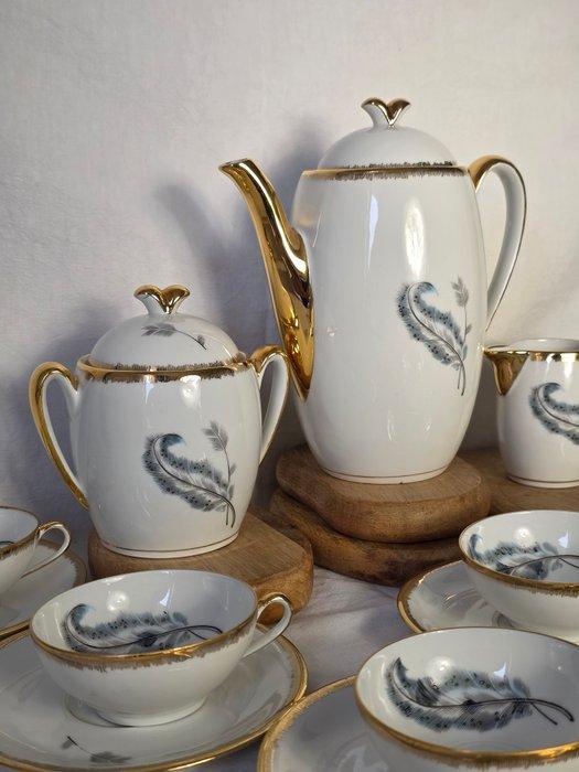 P.L Limoges france au drapeau Français - à décor de plumes, Antiek en Kunst, Antiek | Meubels | Tafels