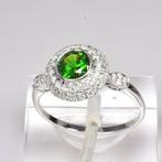 Ring - 14 karaat Witgoud - 1.13ct. tw. Demantoid - Diamant -, Nieuw