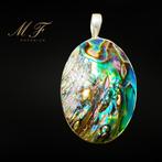 Abalone hanger - gezet in sterling zilver 925 925 zilver -, Verzamelen, Mineralen en Fossielen