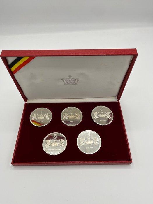 België - Opbergdoos met 5 zilveren munten van Belgische, Postzegels en Munten, Munten | Nederland