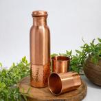 Puur koperen set van fles sequence ± 950 ml met 2 rechte, Ophalen of Verzenden
