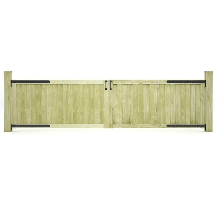 vidaXL Poorten 2 st 300x75 cm geïmpregneerd grenenhout, Jardin & Terrasse, Portes de jardin, Envoi