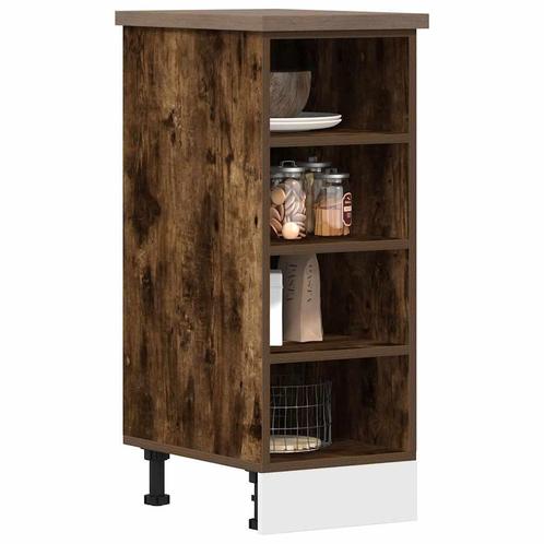 vidaXL Onderkast Riga 30x44,5x81,5 cm bewerkt hout gerookt, Huis en Inrichting, Kasten | Overige, Nieuw, Verzenden