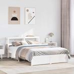 vidaXL Bedframe met hoofdeinde zonder matras 120x200 cm wit, Verzenden
