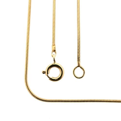 Gouden slangenschakel ketting | 45 cm (slangenketting), Handtassen en Accessoires, Kettingen, Overige kleuren, Gebruikt, Goud