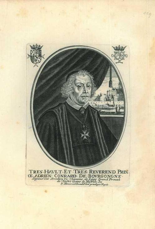 Portrait of Adrianus Conrardus van Bourgondie, Antiek en Kunst, Kunst | Etsen en Gravures