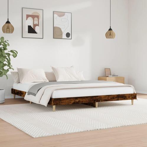 vidaXL Bedframe bewerkt hout gerookt eikenkleurig 200x200 cm, Maison & Meubles, Chambre à coucher | Lits, Envoi