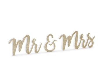 Tafeldecoratie Mr & Mrs 50cm, Verzenden