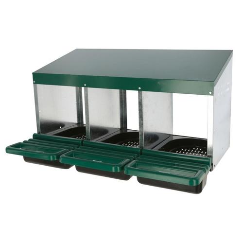 Legnest met 3 legvakken - 79cm x 52cm x 43.5 donkergroen -, Dieren en Toebehoren, Pluimvee | Toebehoren, Nieuw