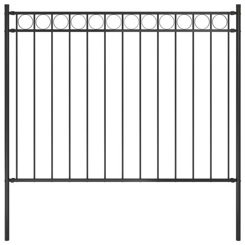 vidaXL Tuinhek staal 1,81x1 m zwart, Tuin en Terras, Tuinhekken en Hekwerk, Nieuw, Verzenden