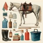 Artxlife - Horse Care Vintage Color Illustration (Lot of 3), Huis en Inrichting, Nieuw